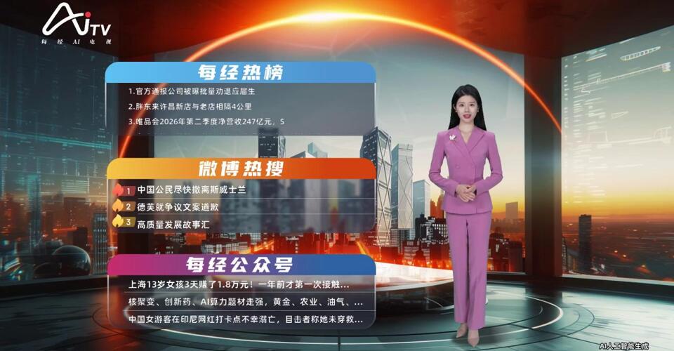 2026-08-26 10:00每经热榜
